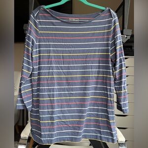 LL Bean multicolored striped shirt size medium